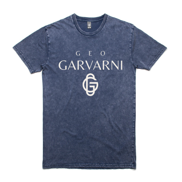 Geo Garvarni off white printed stone wash tee Thumbnail
