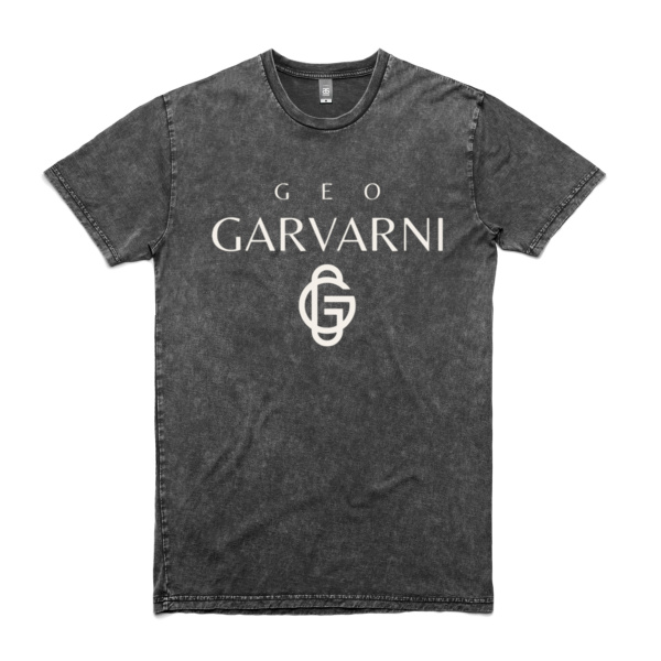 Geo Garvarni off white printed stone wash tee Thumbnail